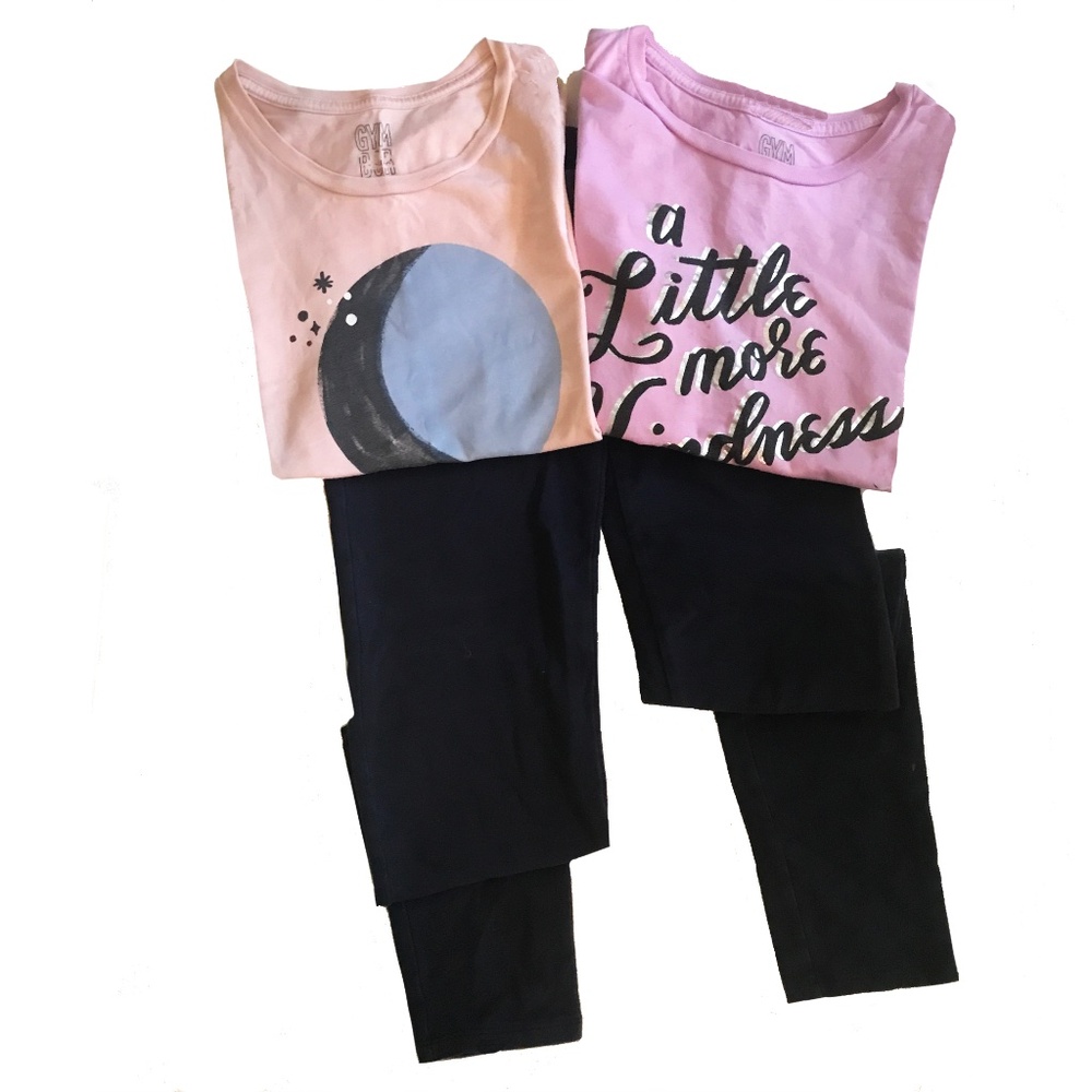 Bundle Girl's Tee Shirt & Leggings Pant Set Size 10 - 12
